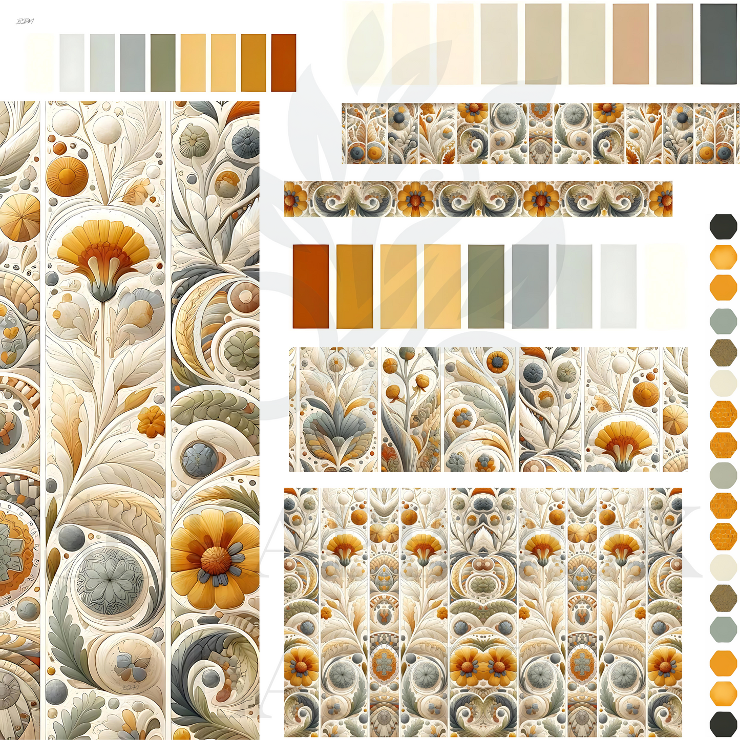 Scrapbooking & Ephemera Decorations: A luxurious collection of baroque-inspired botanical prints, great for adding a refined touch to papercrafts.