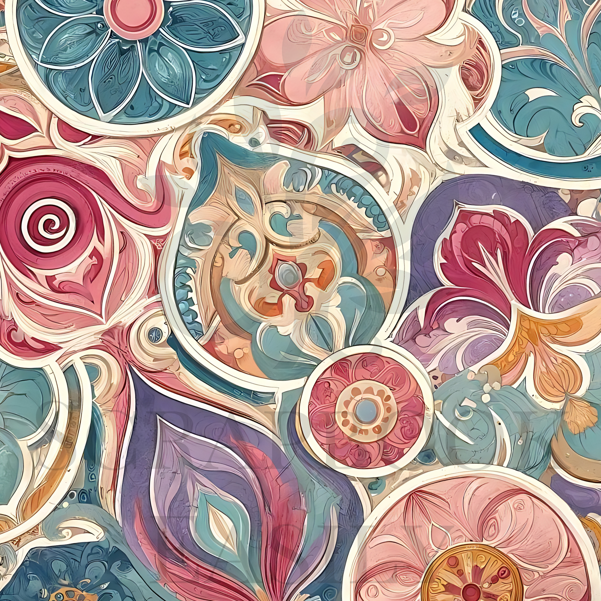 Scrapbook Easily offers Fresco Flourish 1, a digital scrapbooking masterpiece with pastel florals & abstract designs, ideal for artistic backgrounds.