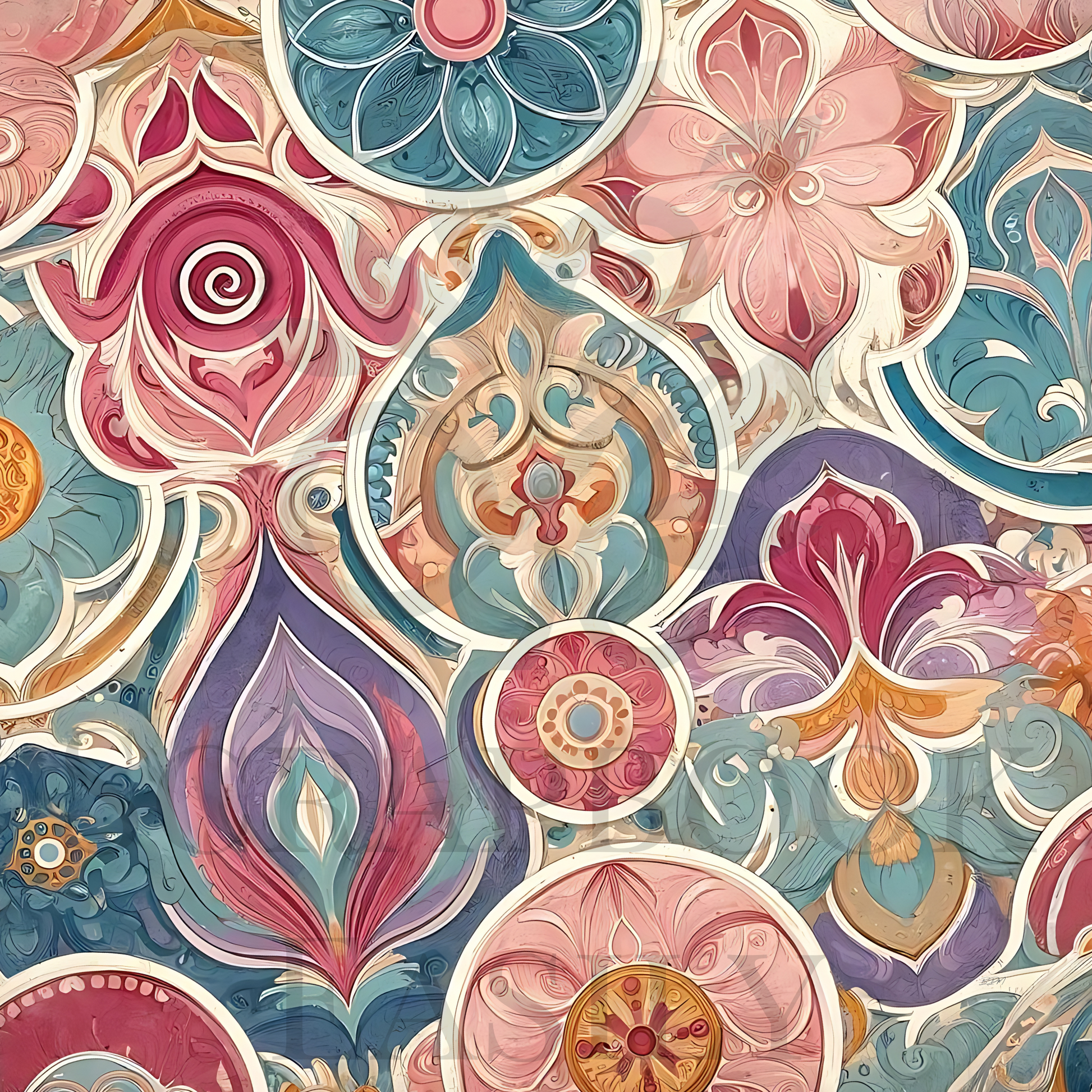 Fresco Flourish 1 at Scrapbook Easily features lush elegant botanical prints in soft pastels, perfect for enhancing any scrapbooking project.