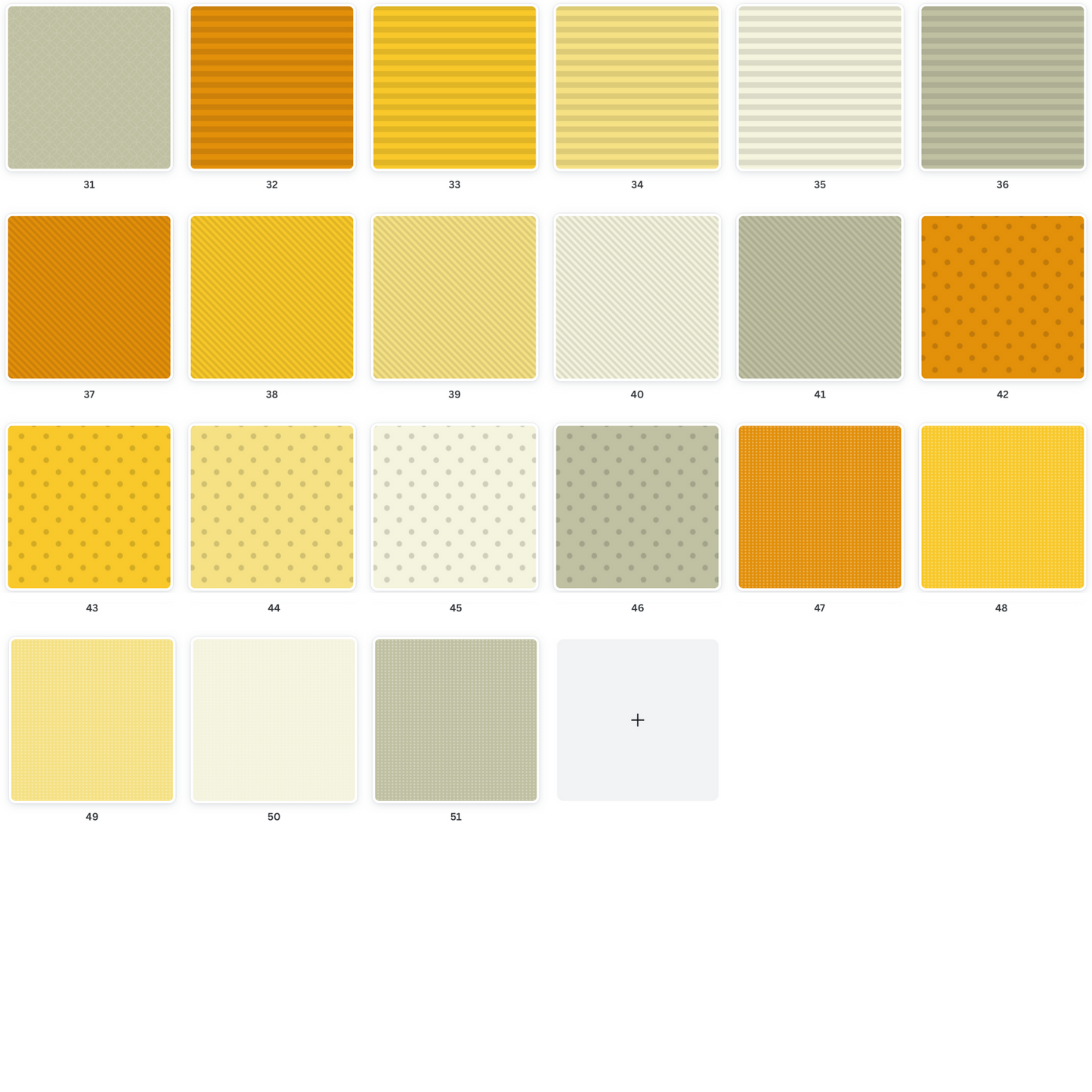 Set of digital scrapbooking background tiles in warm hues, showcasing various patterns & gradients, ideal for custom download & print crafts.