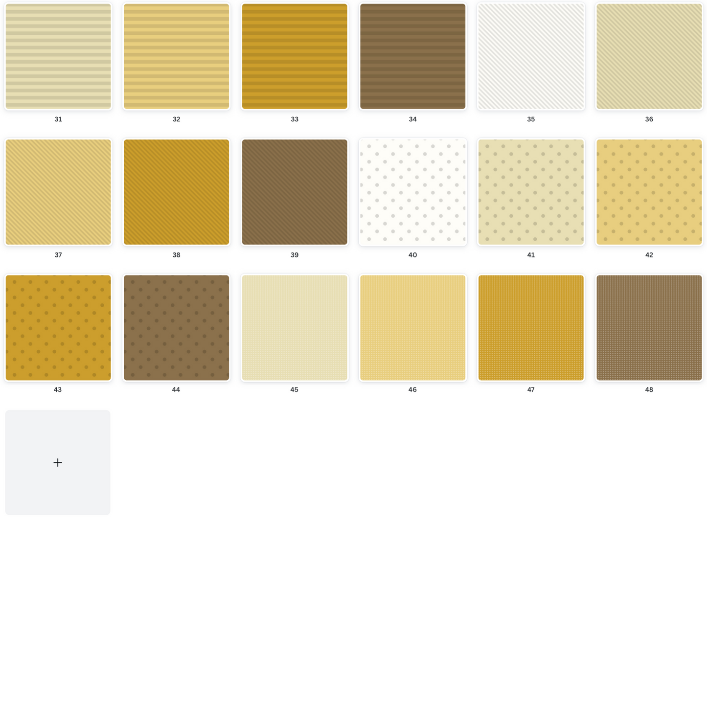 Assorted digital scrapbooking paper set with a variety of stripes, polka dots, & textured solid colors in a warm, neutral palette for creative projects, printables, & memory keeping.