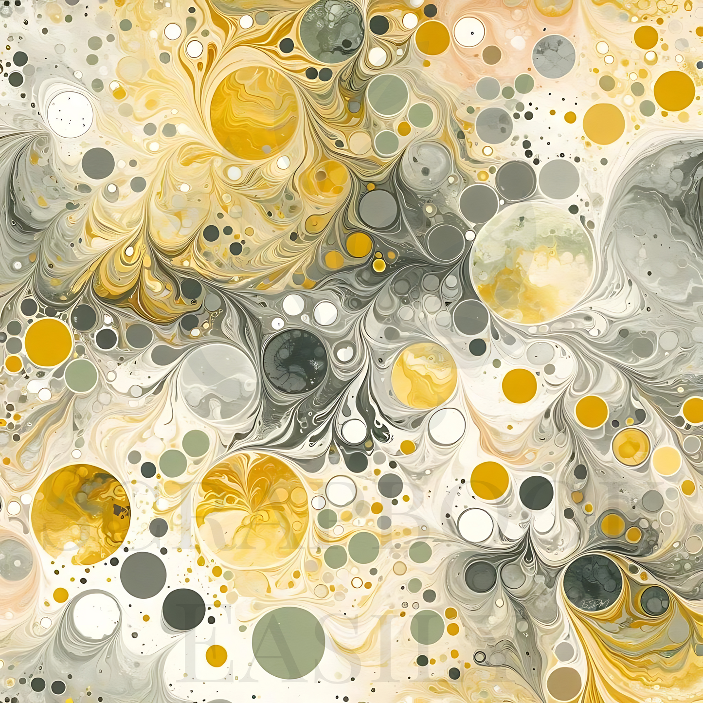 Elegant fluid art digital paper featuring swirling patterns of gold, olive, & slate hues perfect for creative scrapbooking downloads, printables, & DIY crafting.