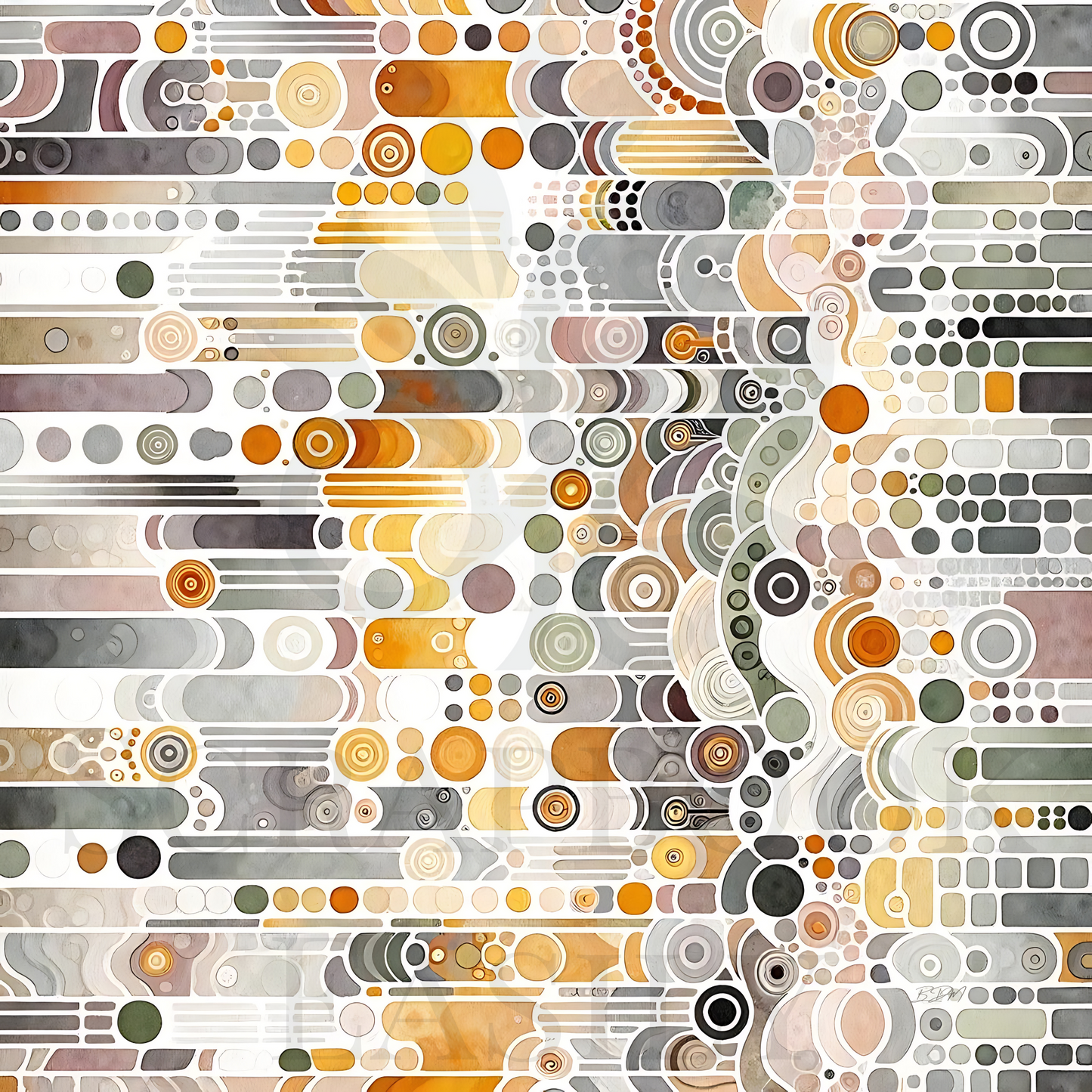 Scrapbook Easily’s Sumptuous Symbolism 1 paper set offers a rich array of circles & stripes in warm earth tones, enhancing any crafting project.