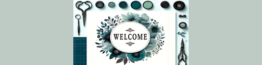 Welcome to Scrapbook Easily! Explore our digital scrapbooking store featuring a stunning teal floral design with craft tools.