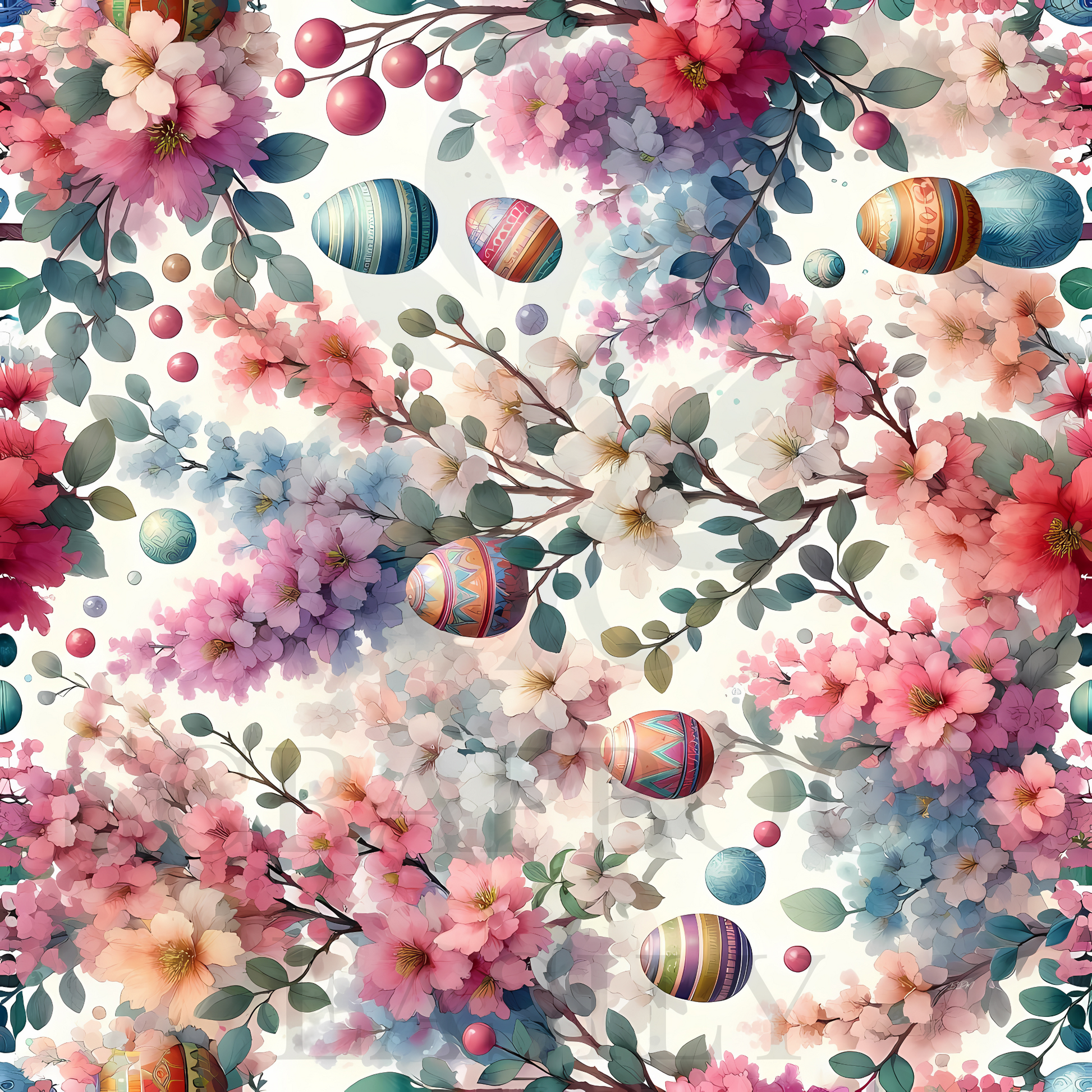 Vibrant Easter flowers & eggs for scrapbooking. Perfect for digital & print projects from Scrapbook Easily. Enhance your pages with this stunning design of cherry blossoms & decorated eggs. www.scrapbookeasily.com