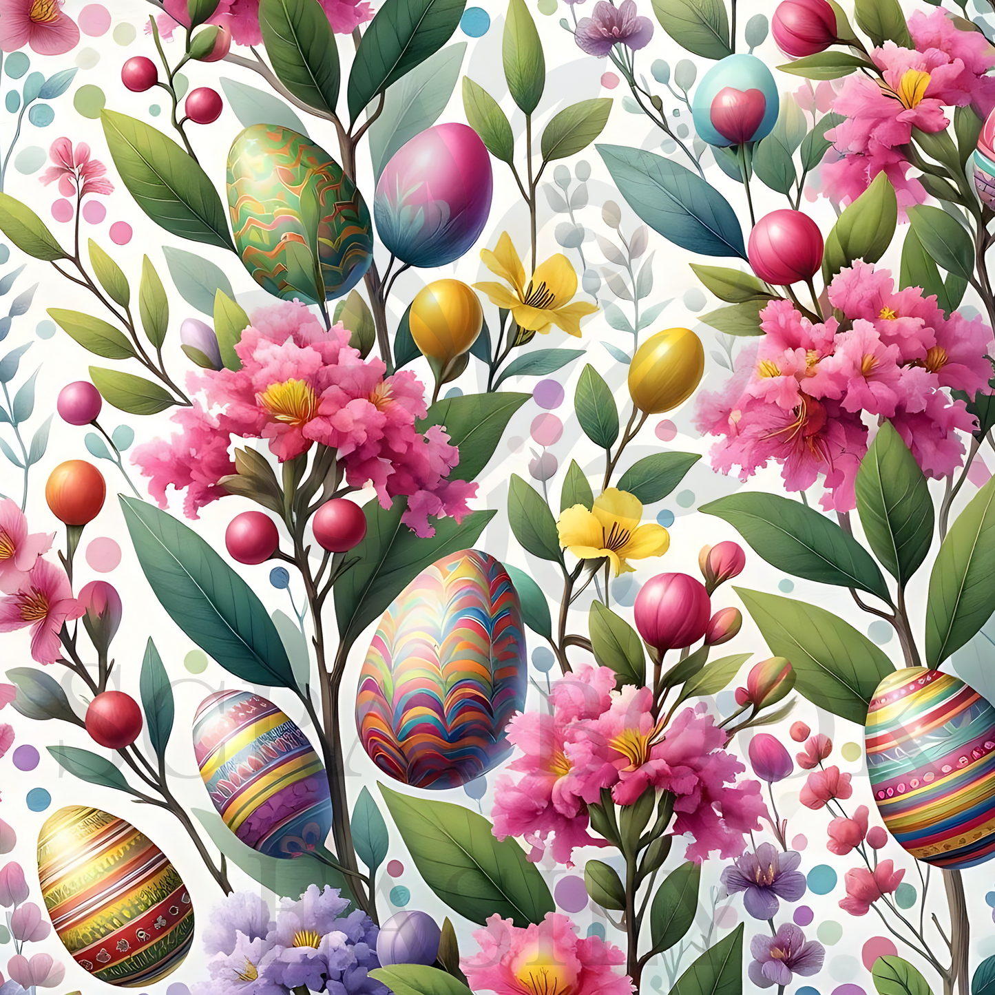 Lively & colourful Easter-themed scrapbooking paper with eggs & flowers. Perfect for festive projects. Get it at Scrapbook Easily, www.scrapbookeasily.com.